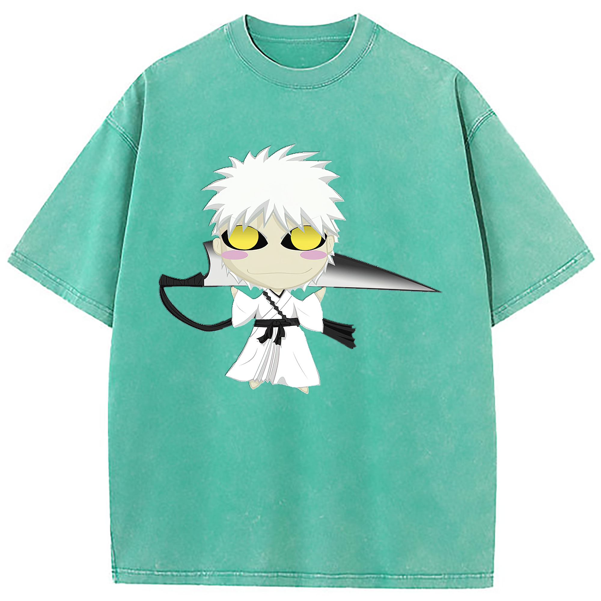 （画像用） ブリーチ 黒崎一護（くろさき いちご）BLEACH Kurosaki Ichigo 綿100% ヴィンテージ風 半袖Tシャツ（フロントプリント）